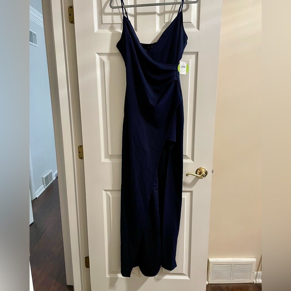Crepe A-Line Semi-Formal Dress